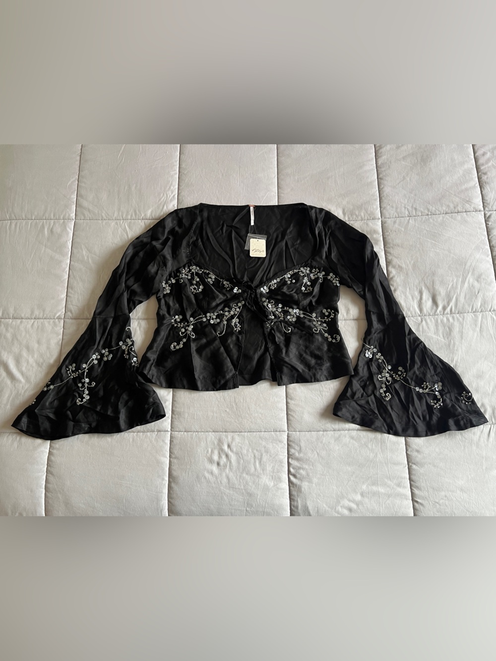 Free People Valerie Embellished Long Sleeve Top